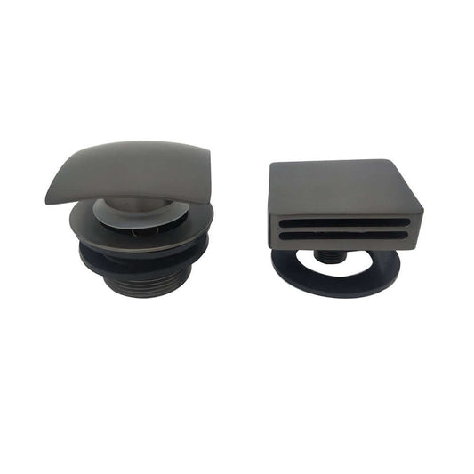 Vierkante knop/plug badoverloop Wiesbaden met badvulfunctie in brons