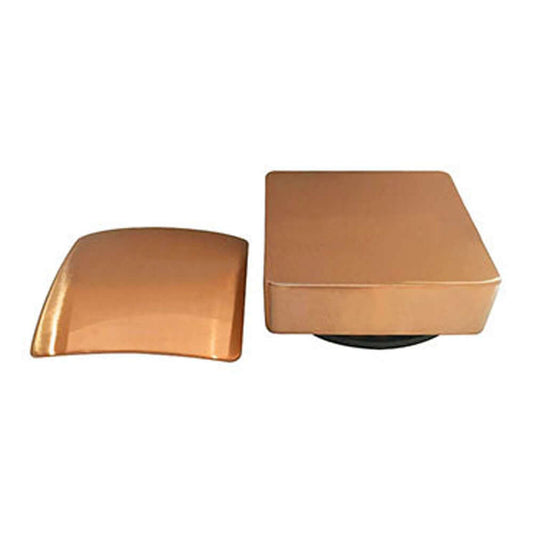 Vierkante knop/plug badoverloop Wiesbaden met badvulfunctie in geborsteld koper