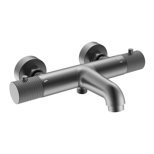 Wiesbaden gerippte mittlere Entfernung 15 cm Gunmetal badthermostatische Mischbatterie