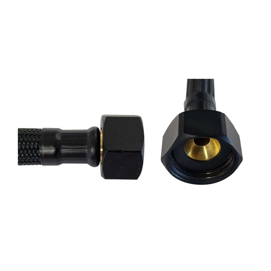 Wiesbaden Riko Nylon Flexible Anschlussleitung 1/2 x 3/8 30 cm Matt Schwarz