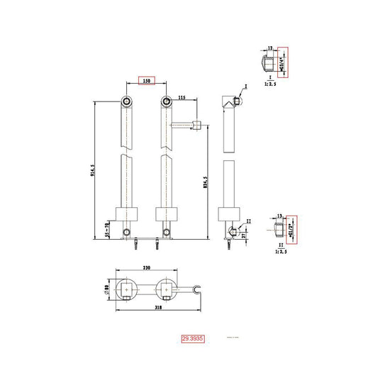 Wiesbaden Ronde Universelle Badarmaturenanschlüsse