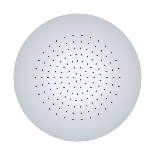 Wiesbaden Caral Round UFO Inbouw Hoofddouche 50x2 cm Chroom, top view of a round shower head with multiple water outlets.
