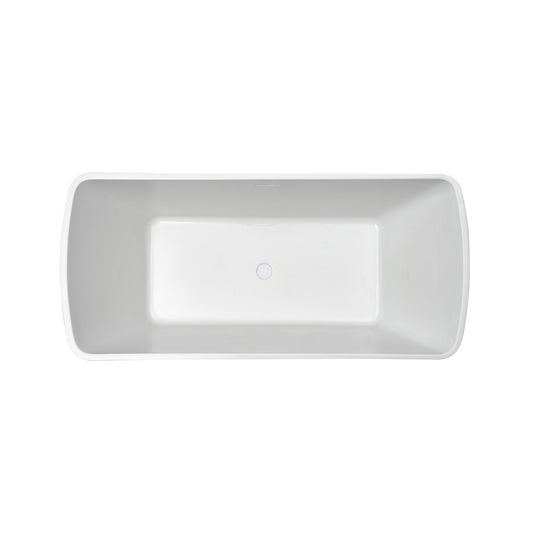Wiesbaden Larx Freistehende Quadratische Acrylbadewanne mit Ablauf 170x78 cm Weiß
