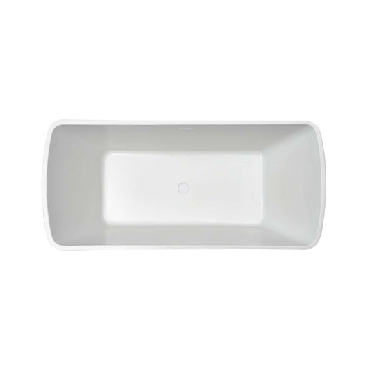 Wiesbaden Larx Vrijstaand Vierkant Acrylbad met Afvoer 170x78 cm Wit
