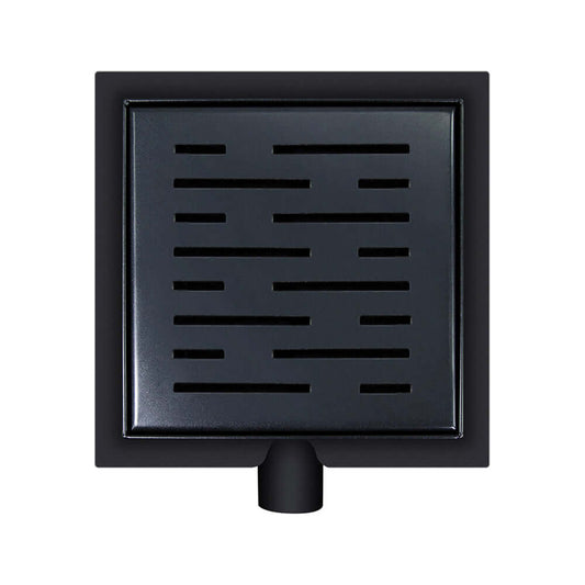 Wiesbaden Matt Schwarz 20x20 cm Duschrinne mit Flansch und Seitenablauf