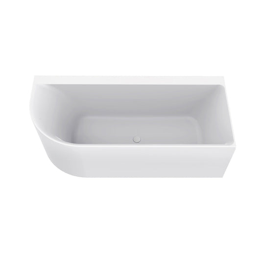 Zenn Eckbad rechts 170 x 75 cm Acryl Glanz Weiß mit Ablauf Glanz Weiß