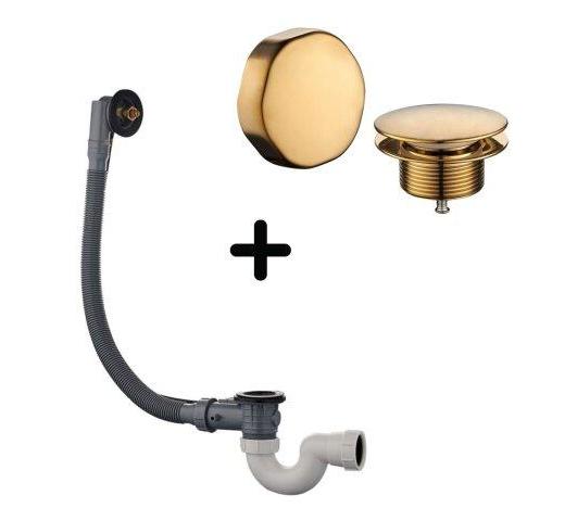 Gebürstetes Messing Gold Badablauf mit Überlauf Kombination Wiesbaden