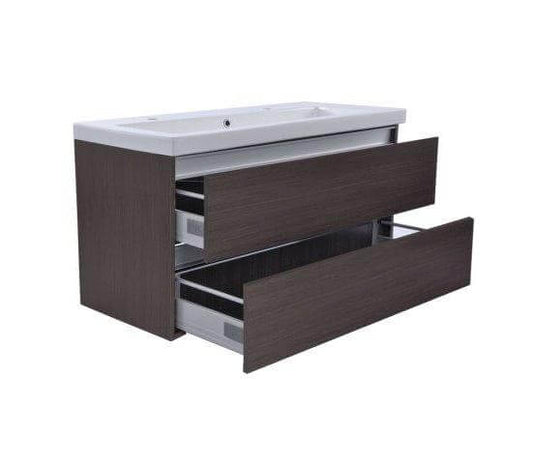 Vision Badezimmermöbel mit Waschbecken Holzmaserung grau, 80x46 cm, Wiesbaden