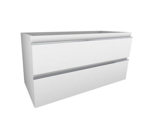 Sigid Badezimmermöbelset Wiesbaden 100x46x58 cm MDF Hochglanz Weiß (1 Loch für Armatur, 2 Schubladen)