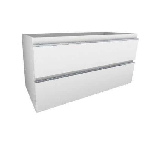 Sigid Badezimmermöbelset Wiesbaden 100x46x58 cm MDF Hochglanz Weiß (1 Loch für Armatur, 2 Schubladen)