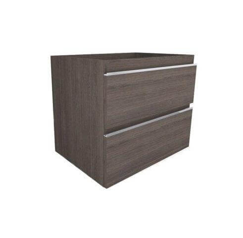 Sigid Badmöbelset Wiesbaden 60x46x58 cm furnierte Holzmaserung grau (1 Loch für Armatur, 2 Schubladen)