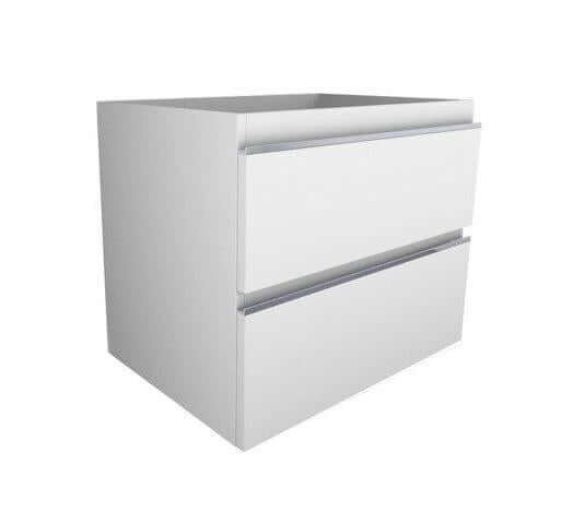 Sigid Badezimmermöbelset Wiesbaden 60x46x58 cm MDF Hochglanz Weiß (1 Loch für Armatur, 2 Schubladen)