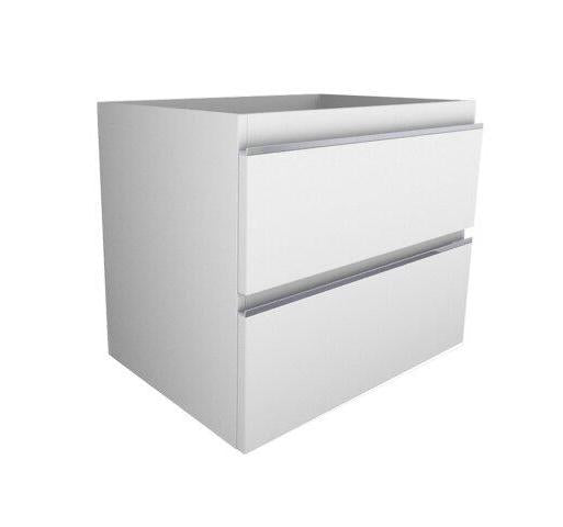 Sigid Badezimmermöbelset Wiesbaden 60x46x58 cm MDF Hochglanz Weiß (1 Loch für Armatur, 2 Schubladen)