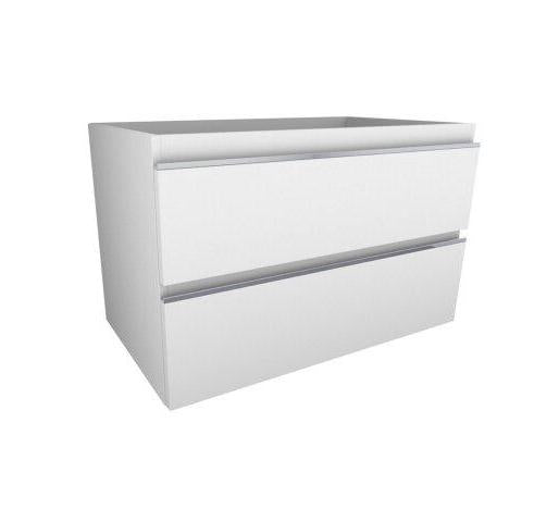 Sigid Badezimmermöbelset Wiesbaden 80X46X58 Cm in MDF Hochglanz Weiß (1 Wasserhahnloch, 2 Schubladen)