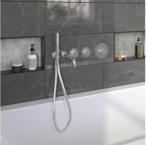 Dreams Badkraanset Wiesbaden mit Einbauset und Chrom Badewannenauslauf