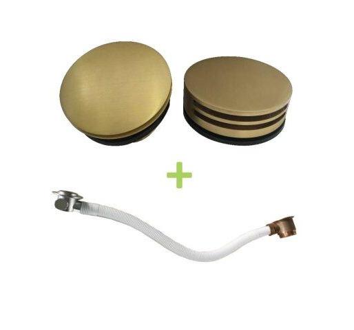 Runder Badewannen-Füllkombination Wiesbaden in gebürstetem Messing Gold