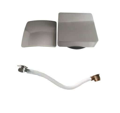 Vierkante badvulcombinatie Wiesbaden in geborsteld staal