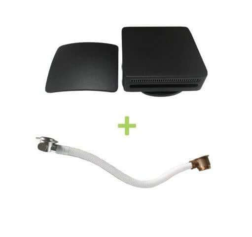 Vierkante badvulcombinatie Wiesbaden in mat zwart