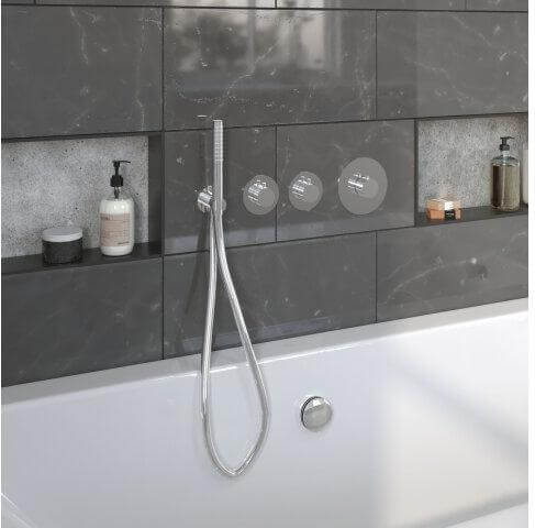 Dreams Badkraanset Wiesbaden mit Einbauelement und Chrom-Badüberlauf