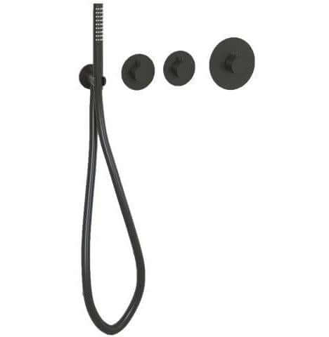 Dreams Badkraanset Wiesbaden mit Einbauset und Badewannenauslauf Schwarz