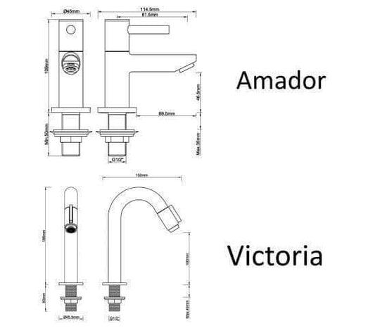 Fontainenset Wiesbaden Matt Schwarz mit Chromfarbe (Hahnloch Rechts)
