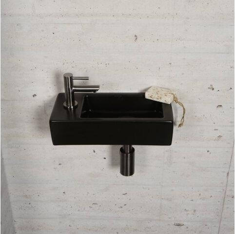 Matzwarte Brunnen-Set Wiesbaden Farbe Gun Metal (Wasserhahn Links)