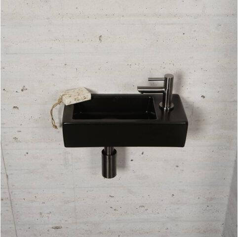 Mattschwarzes Brunnen-Set Wiesbaden Farbe Gun Metal (Wasserhahn Rechts)