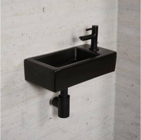 Fontainenset Wiesbaden Kraangat Rechts in Mattschwarz | Komplett und Modern