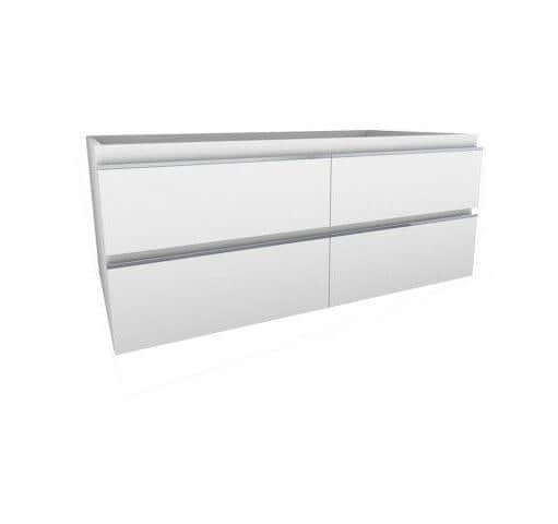 Sigid Badkamermeubelset Wiesbaden 120x46x58 cm MDF Hoogglans Wit (2 Kraangaten, 4 Laden)