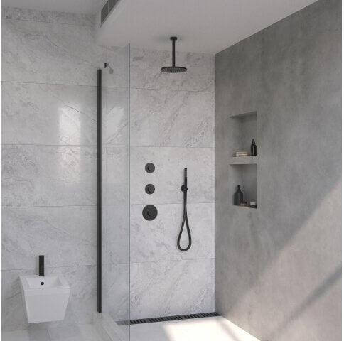 Dreams Regenduschset Wiesbaden mit Einbaukörper und Deckenbrause matt schwarz