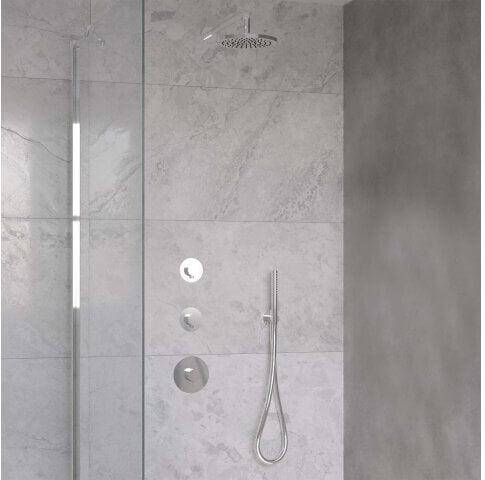 Dreams Regenduschset Wiesbaden mit Einbaukörper und Wandauslauf in Chrom