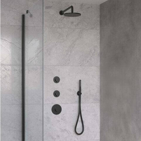 Wiesbaden Dreams Regenduschset mit Einbaukörper und Wandauslauf in Mattschwarz