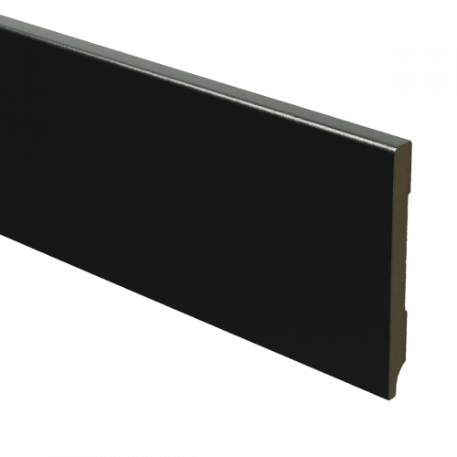 MDF Sockelleiste RAL 9005 Schwarz · 90x9 mm · 2,4M pro Stück