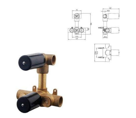 Caral Rond Wanduitloop Inbouw Regendoucheset Wiesbaden in RVS PVD Coating