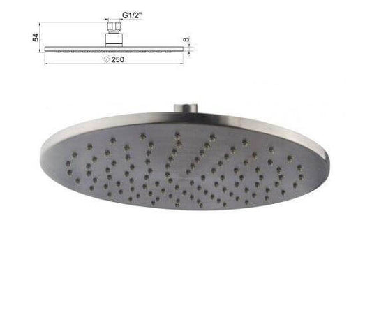 Caral Inbouw Regendoucheset Wiesbaden met Rechthoekige Plafonduitloop in Gunmetal PVD Coating