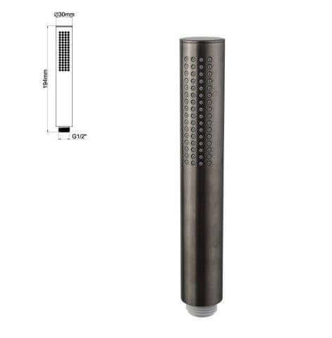 Caral Rond Wanduitloop Inbouw Regendoucheset Wiesbaden in Gunmetal PVD Coating