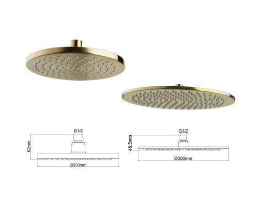 Caral Rond Plafonduitloop Inbouw Regendoucheset Wiesbaden in geborsteld messing goud PVD-coating