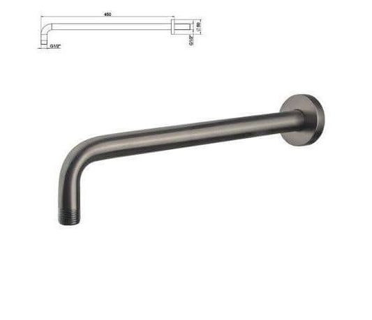 Caral Rond Plafonduitloop Inbouw Regendoucheset Wiesbaden in Gunmetal PVD Coating