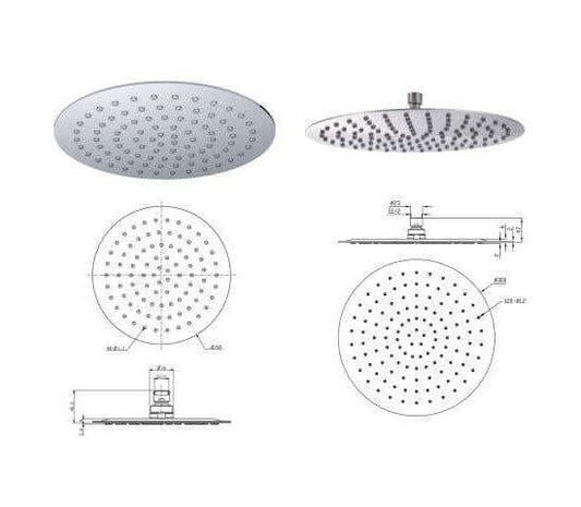 Caral Rond Plafonduitloop Inbouw Regendoucheset Wiesbaden in RVS PVD Coating