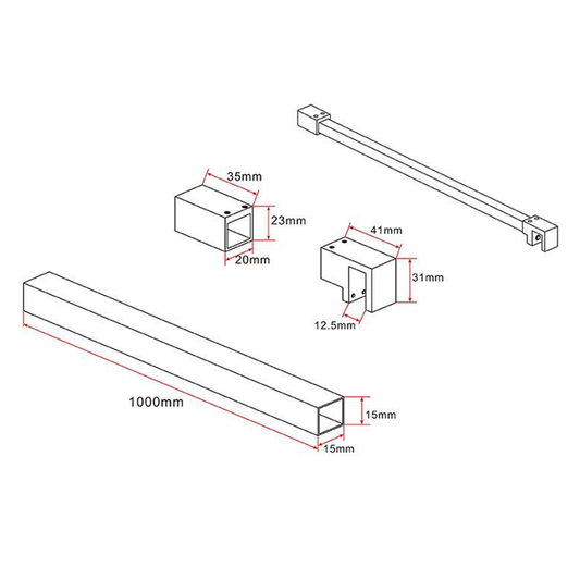 Aloni stabilisatiestang muur – verstelbaar 60-120 cm