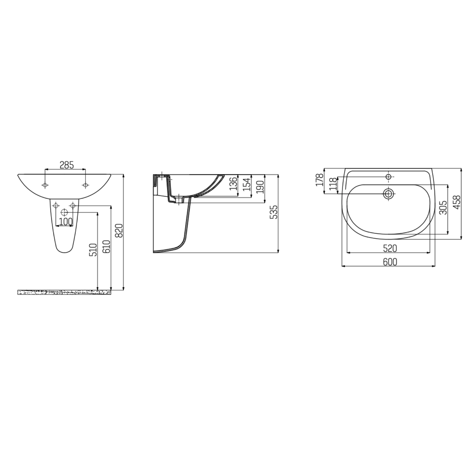 CREAVIT Sedef Wastafel – Met Kraangat