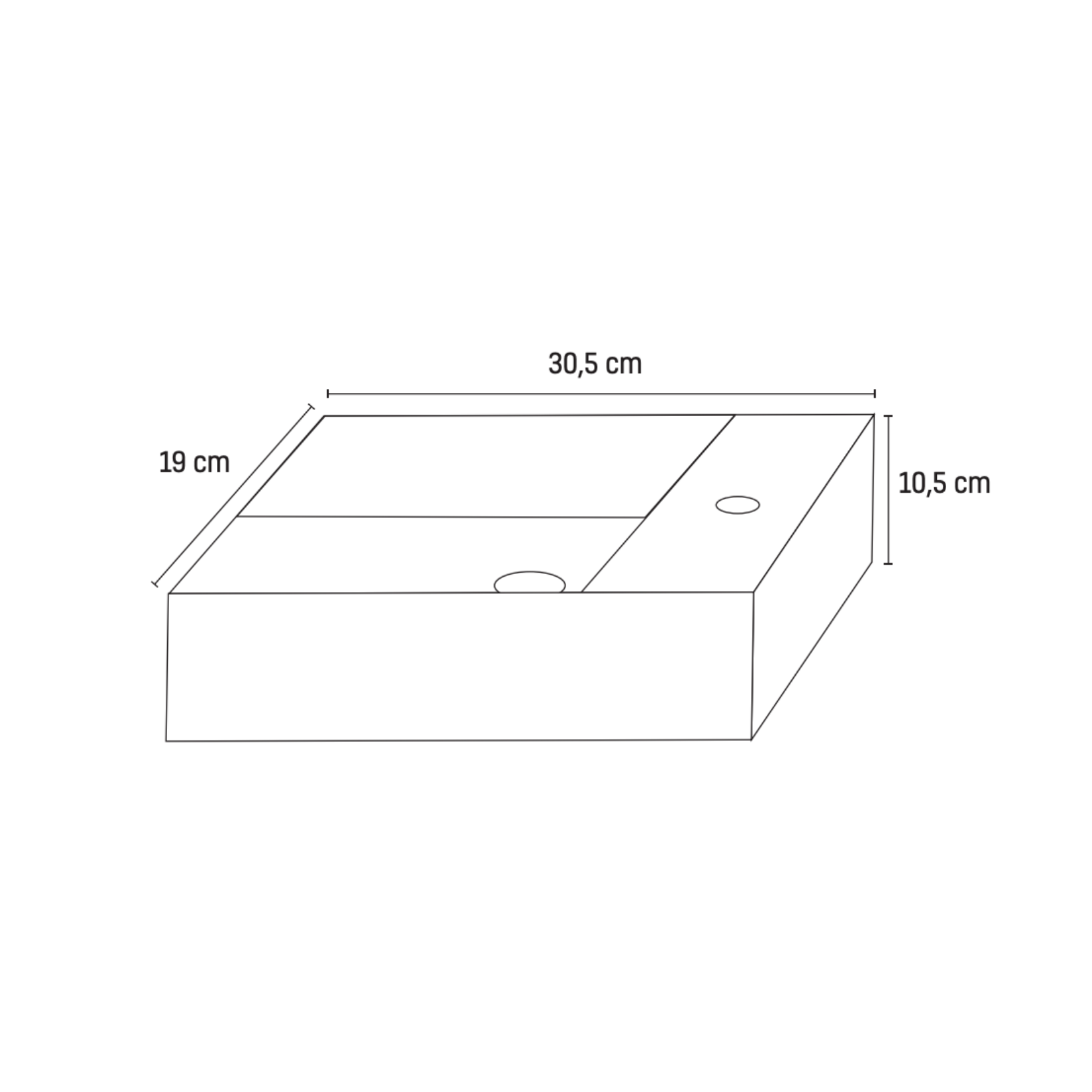 ALONI Wastafel met Kraangat Links