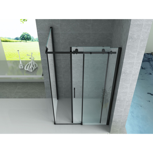 ALONI Douchecabine met Schuifdeur en Zijwand – Helder Glas – 8 mm Veiligheidsglas – Omkeerbaar