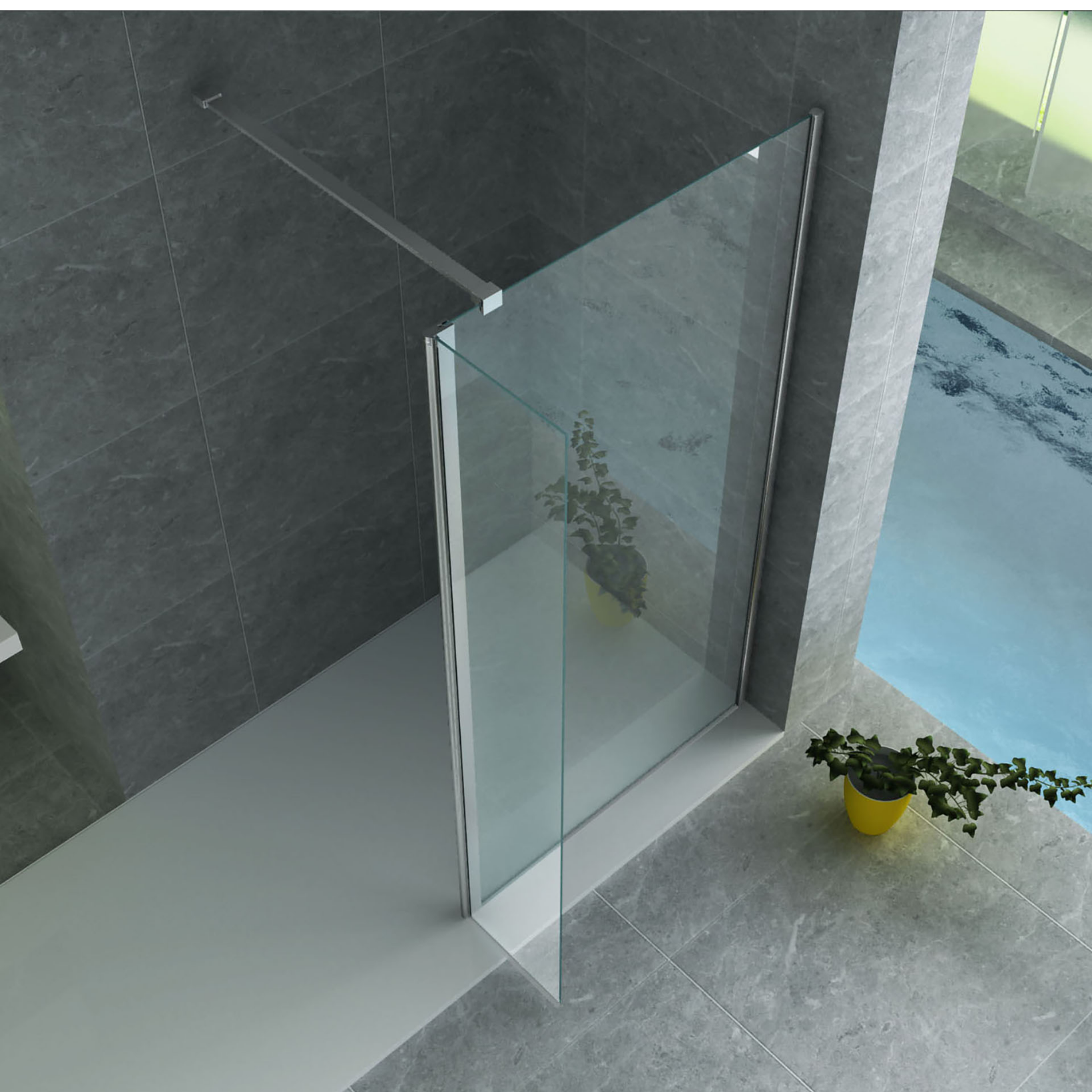 ALONI draaibare zijwand – 8 mm veiligheidsglas