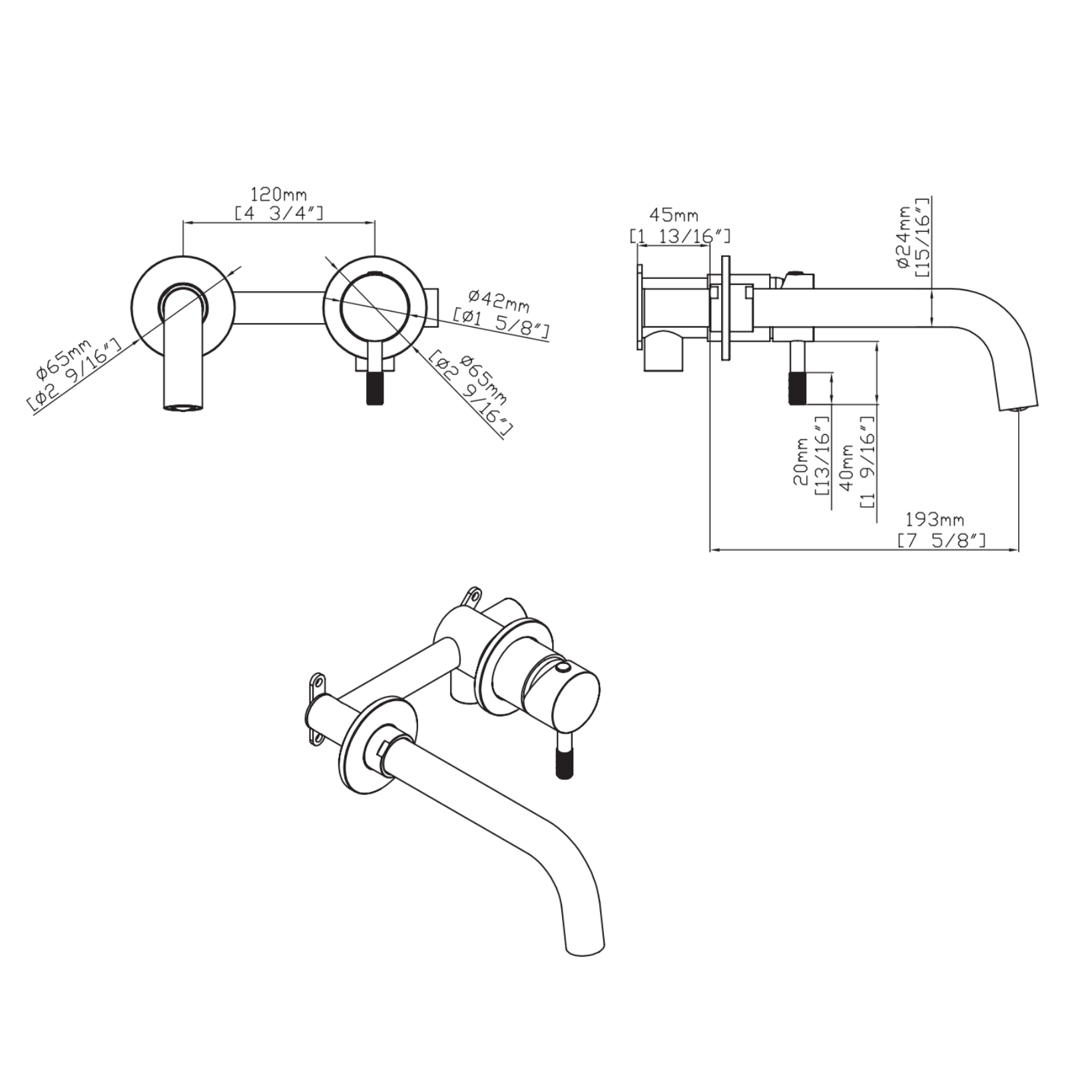 STRIA inbouw wastafelkraan