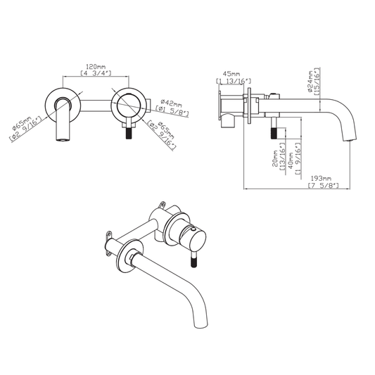 STRIA inbouw wastafelkraan