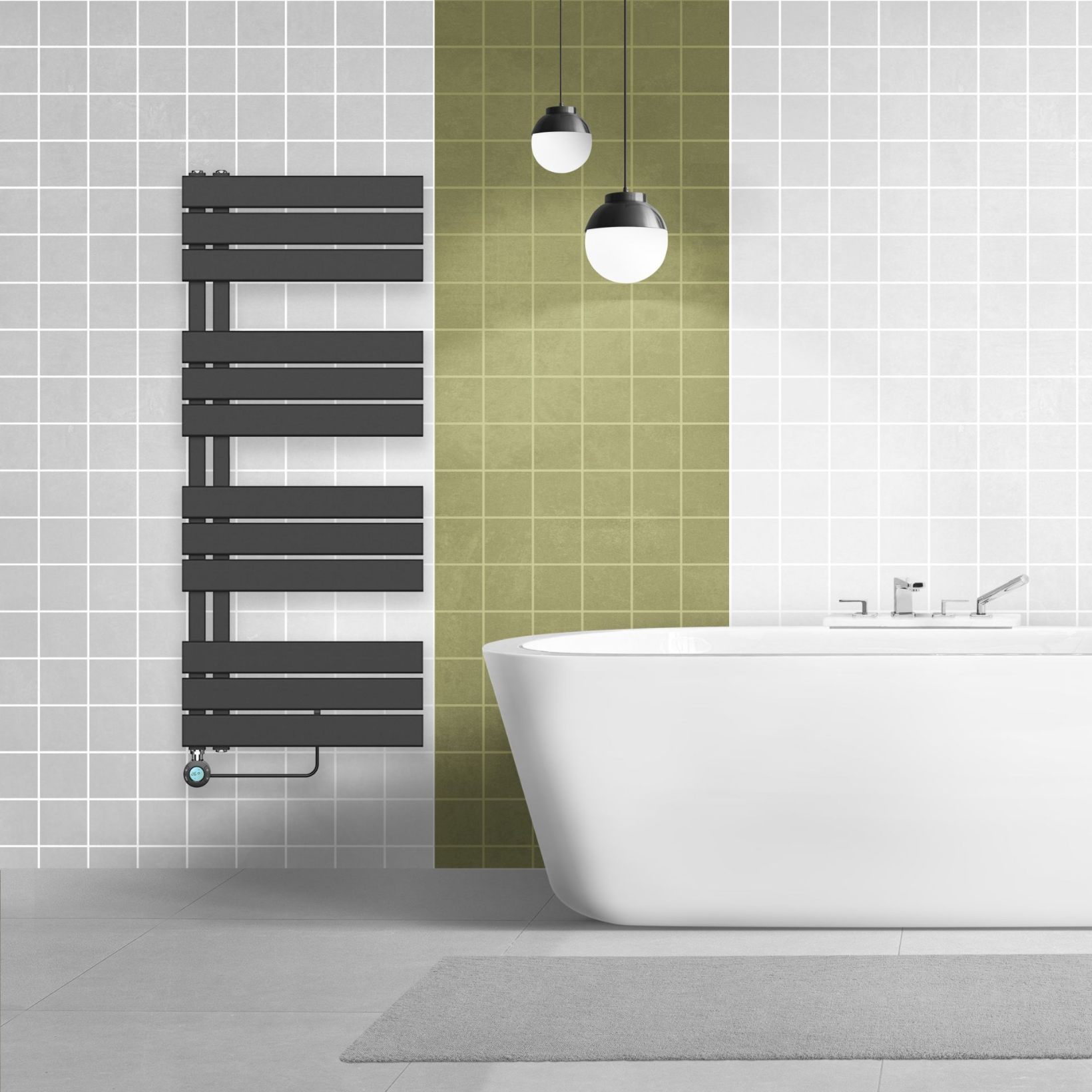 BELRAD Badkamer radiator elektrisch – Linksaansluiting/Combi