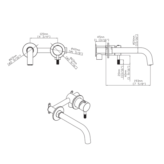 ALONI Stria inbouwdeel wastafelkraan – Cold Start