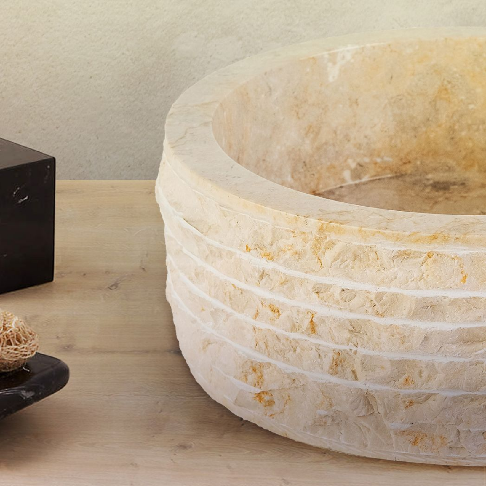 Marmeren Alur Waskom – Gepolijste Binnenzijde