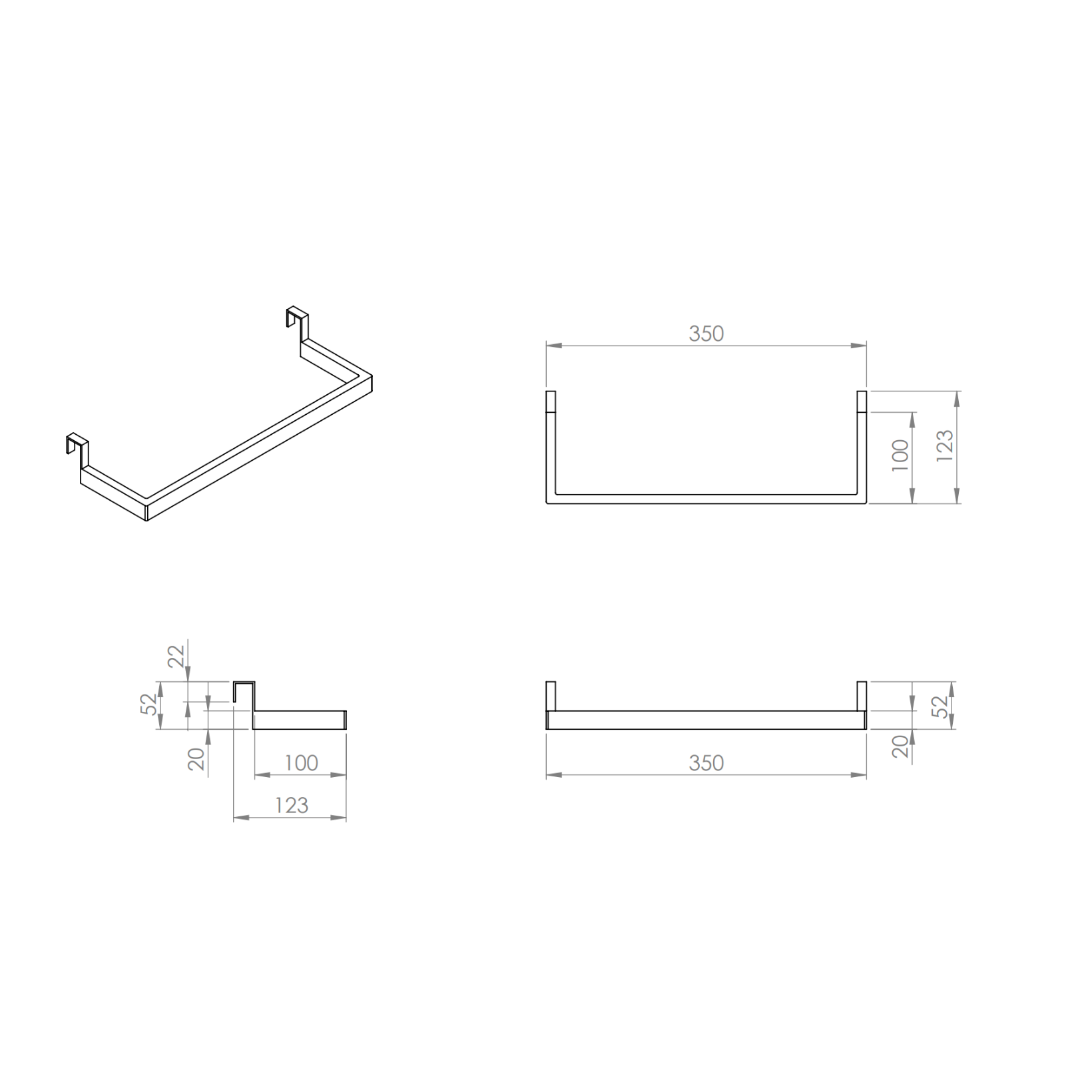 Creavit D10 handdoekhouder voor combinatie met wastafelonderkast